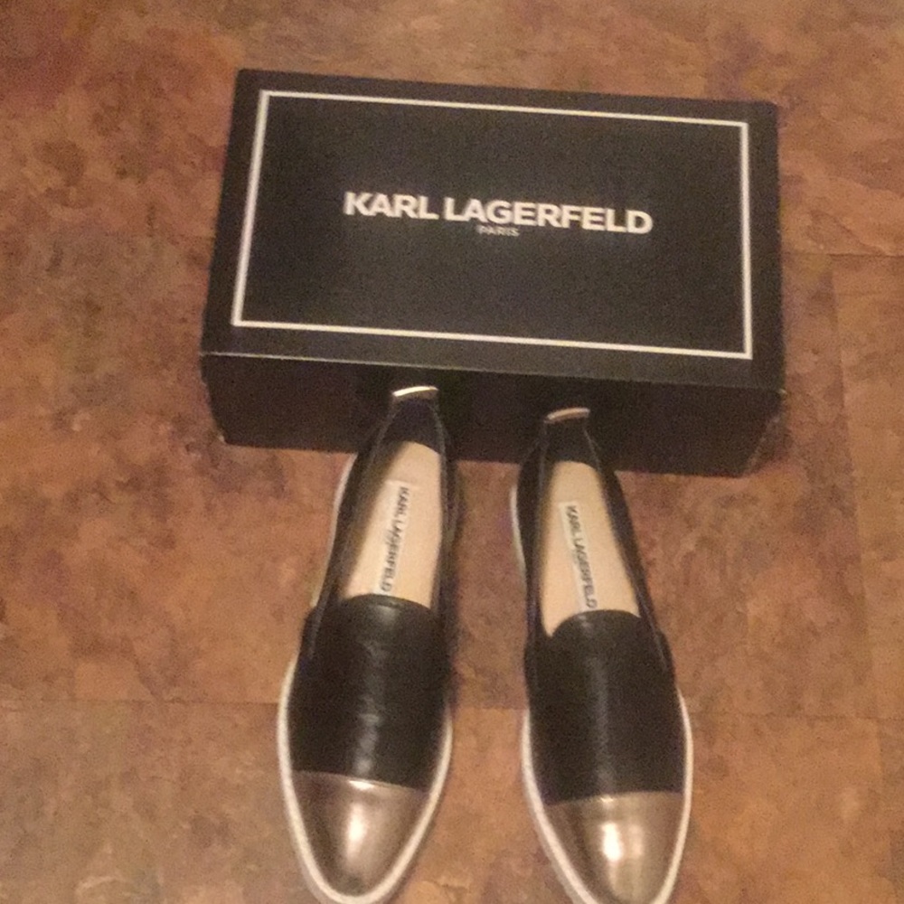 Karl Lagerfeld Gold Tipped Sneakers